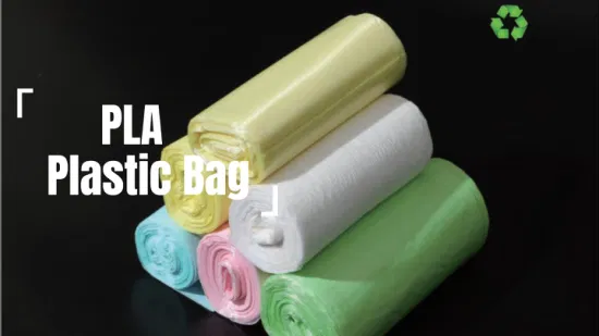 Plástico descartável biodegradável branco e azul do PLA do saco de plástico